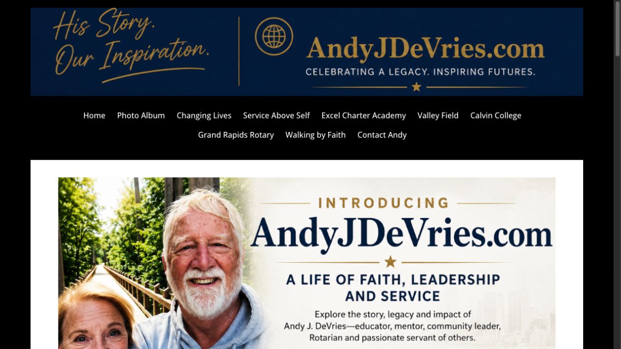 AndyJDeVries.com homepage