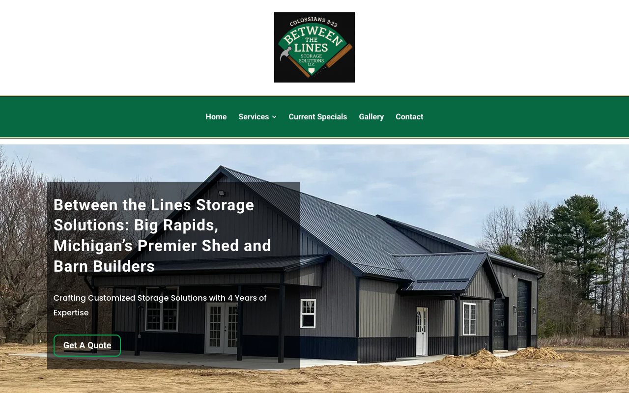 Between The Lines Storage Solutions homepage