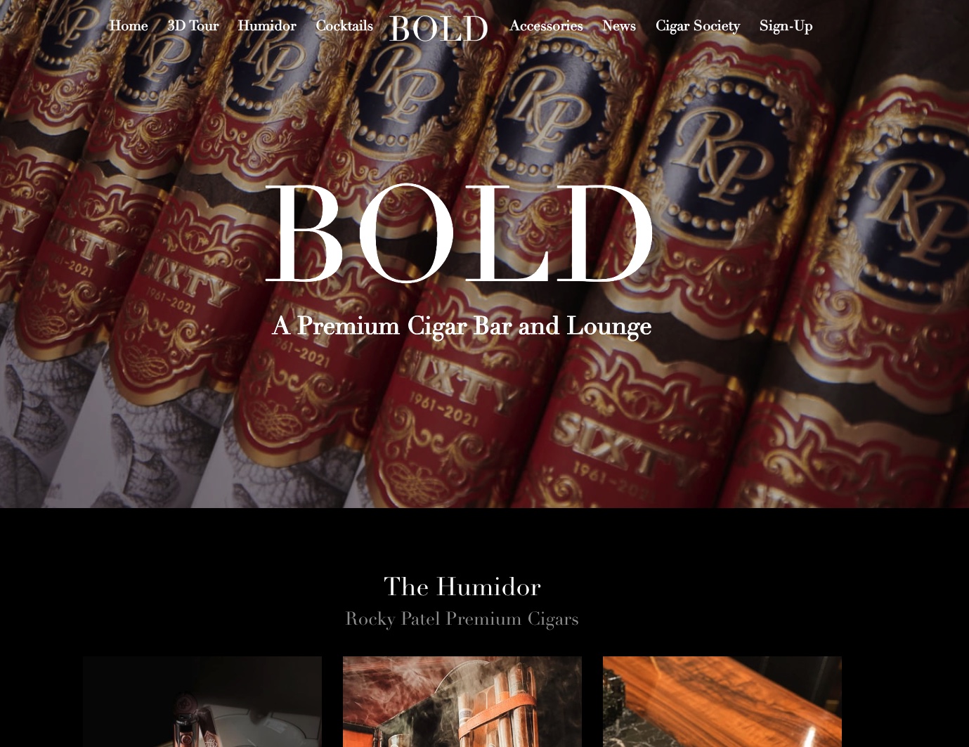 BOLD Cigar homepage