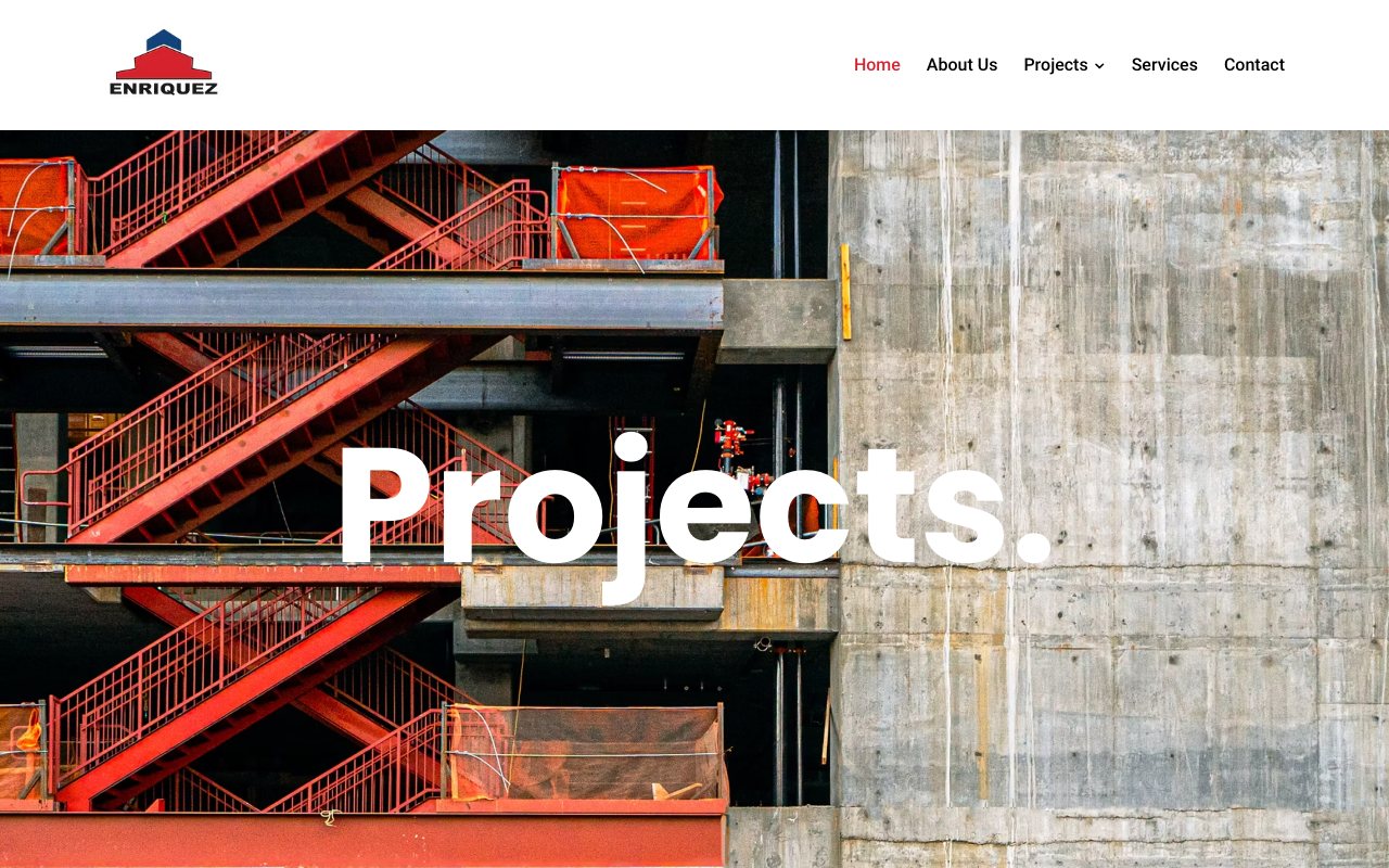 Enriquez Construction homepage