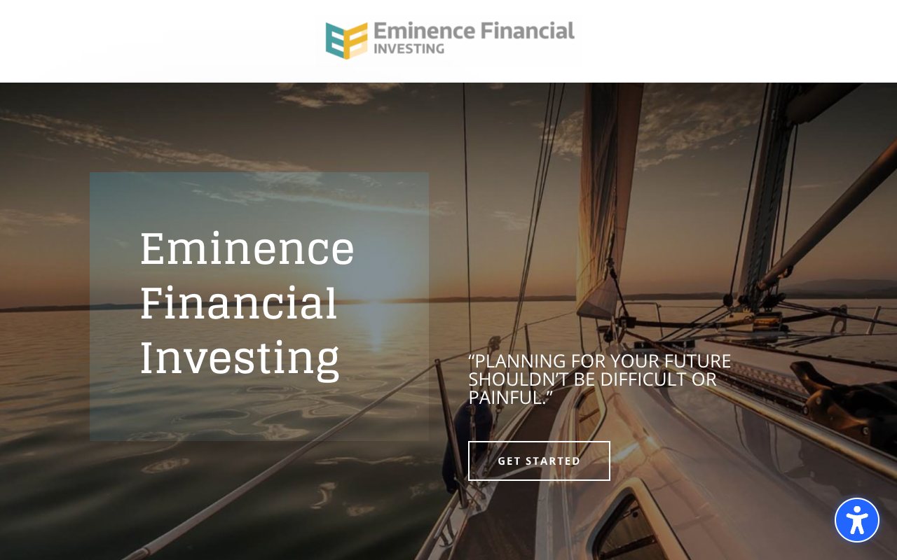 Eminence Financial Investing homepage