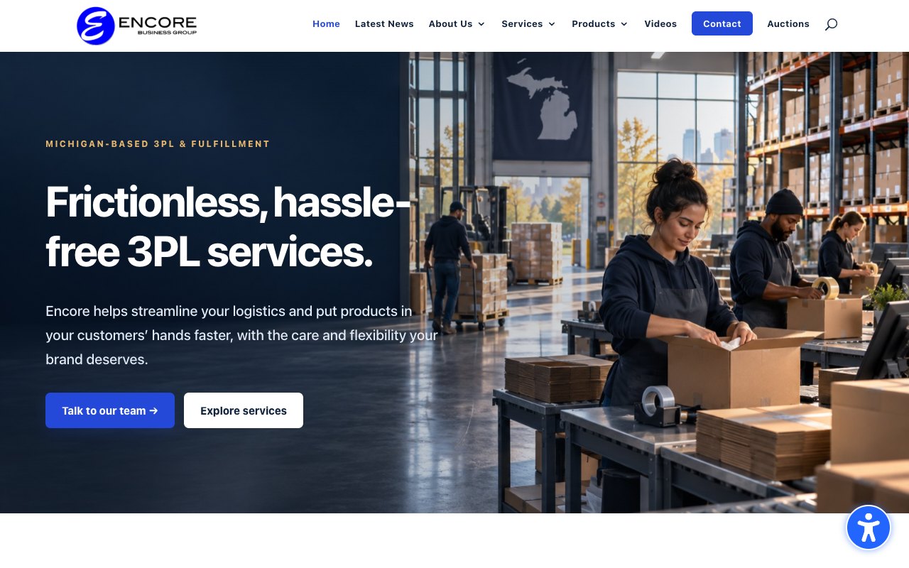 Encore Business Group homepage website design