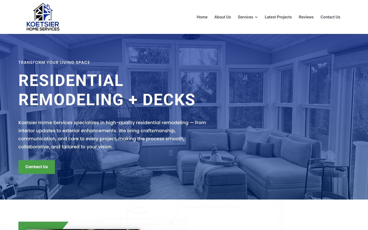 Koetsier Home Services homepage