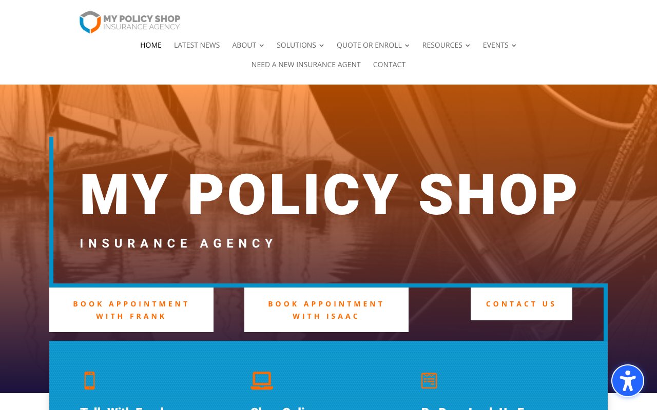 My Policy Shop homepage