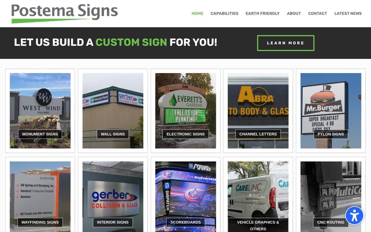 Postema Signs & Graphics homepage