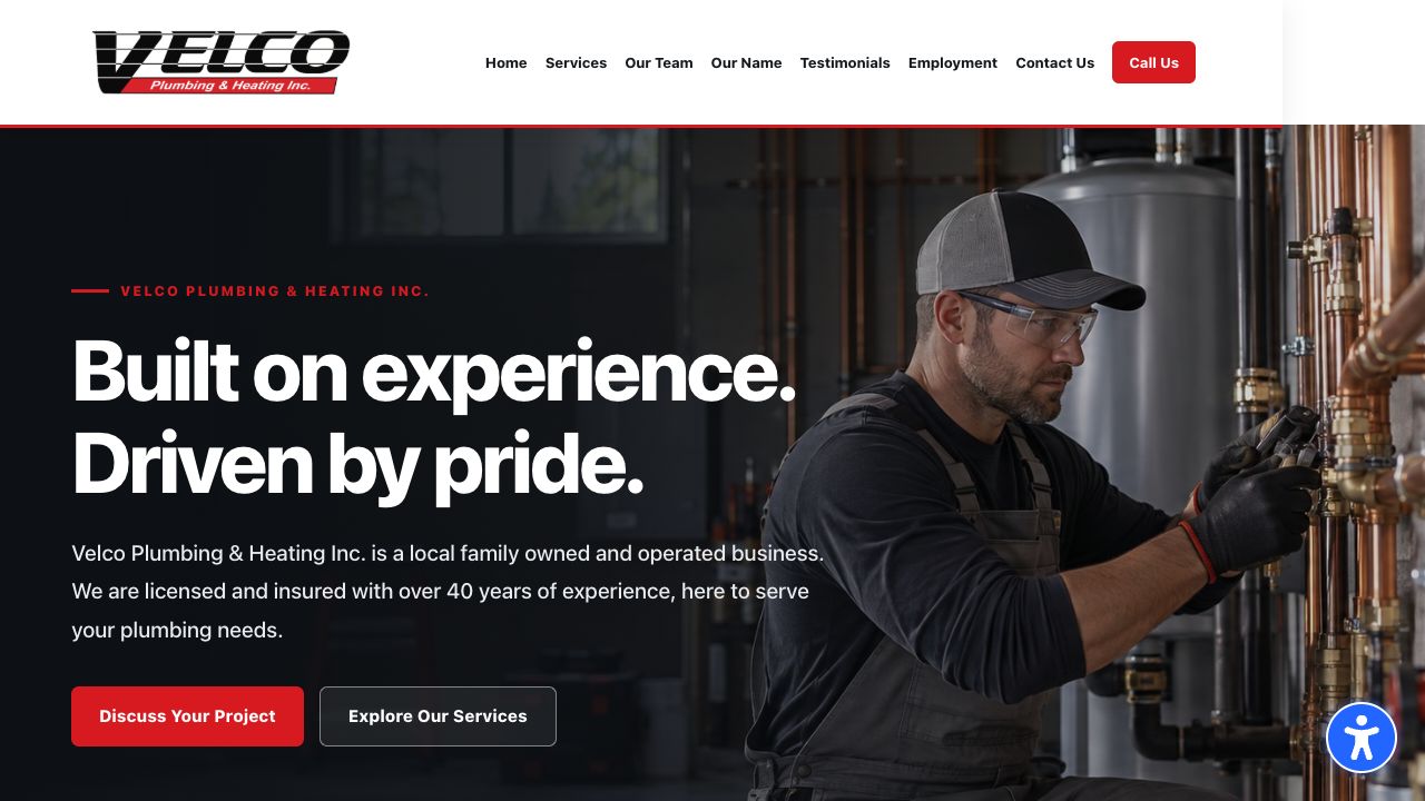 VelcoPlumbing.com homepage